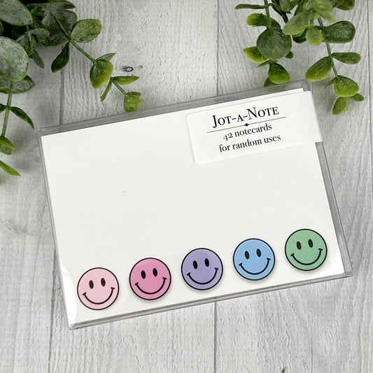 Small Jot-A-Note notecards, Mini Cards, Happy Faces