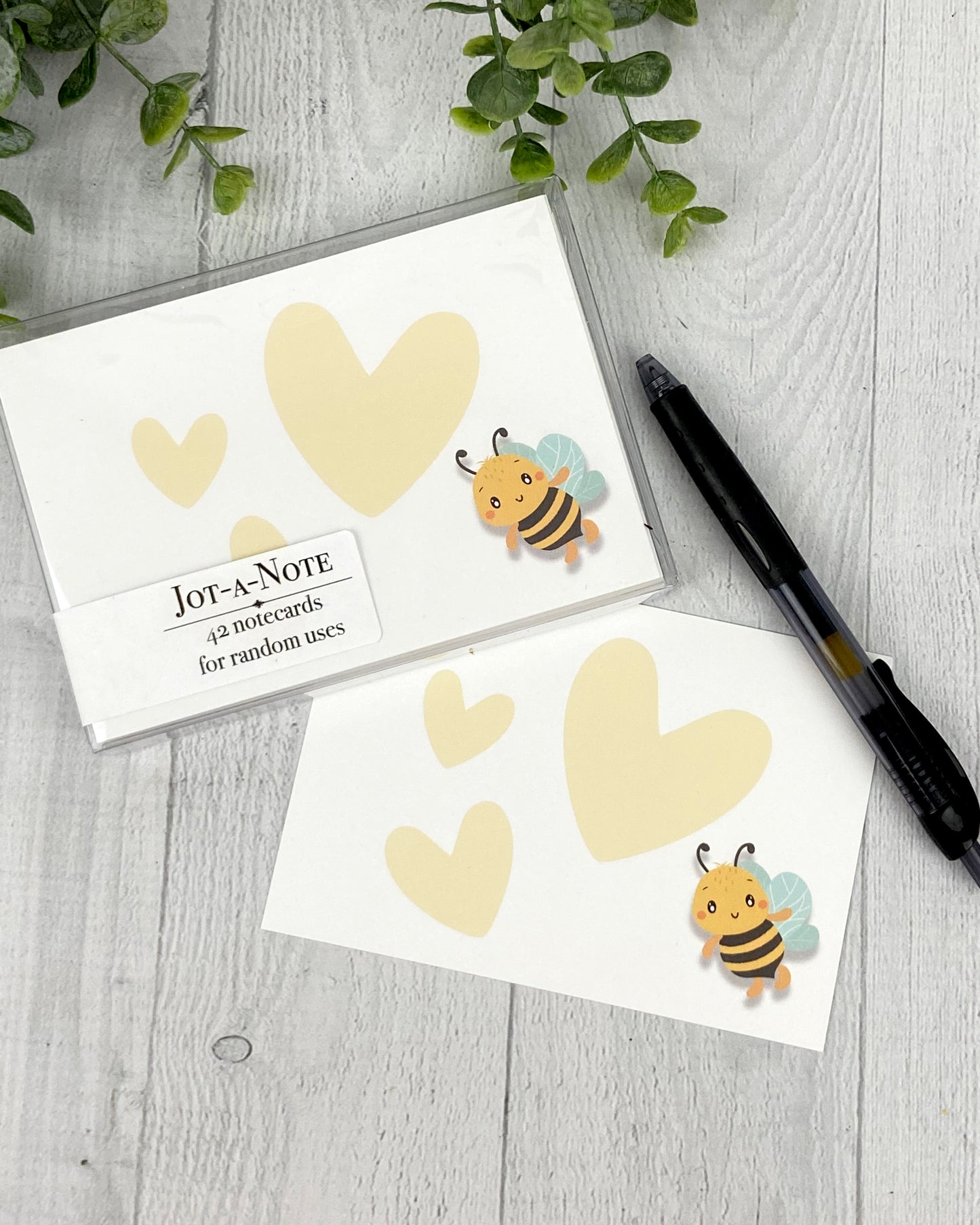 Small Jot-A-Note notecards, Mini cards, Bee Theme